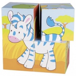 puzzle 4 cuburi cu animale