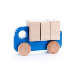 camion mic cu blocuri de lemnalbastru