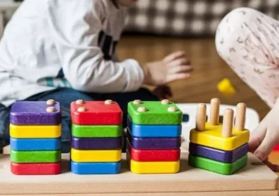 Jucărie de sortat din lemn DOMINO