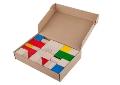 Cuburi de lemn colorate 30 piese