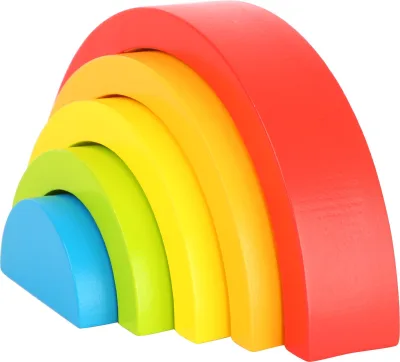 Curcubeu colorat din lemn cu 5 piese