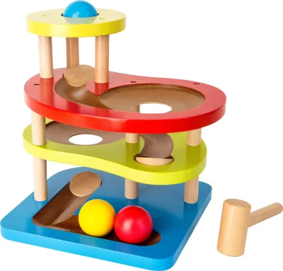 Marble run colorat din lemn