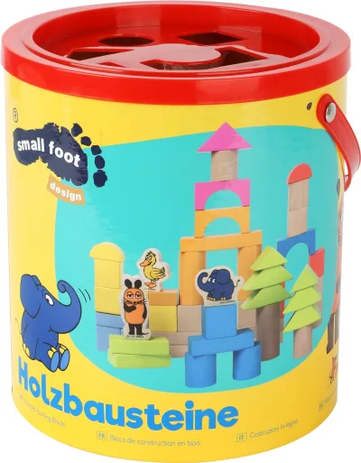 Blocuri de construit din lemn cu elefantul Die Maus