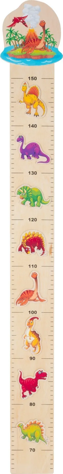 Masurator inaltime cu dinozauri din lemn