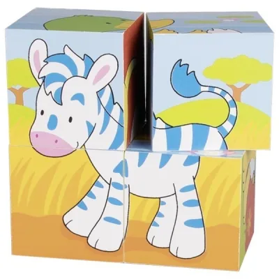 Puzzle 4 cuburi cu animale