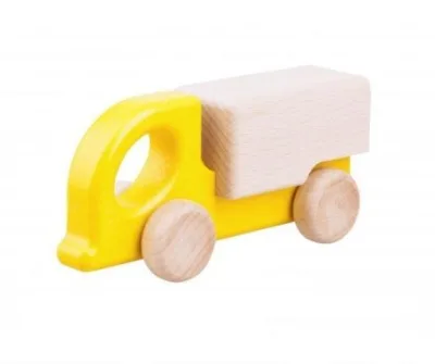 Camion din lemn Zuk galben