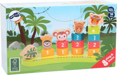 Joc de potrivire a formelor geometrice cu numere Jungle