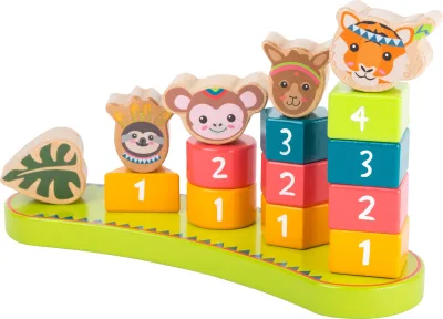 Joc de potrivire a formelor geometrice cu numere Jungle