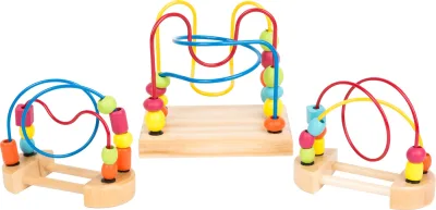 Circuit cu bile din lemn - set de 3