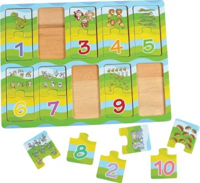 Puzzle invata numerele cu ajutorul animalelor