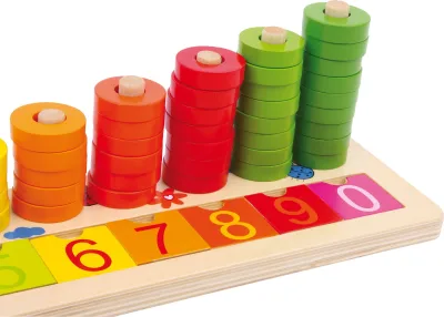 Numărătoare cu inele colorate joc educativ