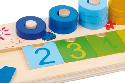 Numărătoare cu inele colorate joc educativ