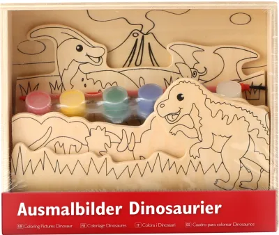 Tablouri de colorat din lemn, dinozauri