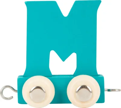 Litere din lemn multicolor pentru trenulet - litera M