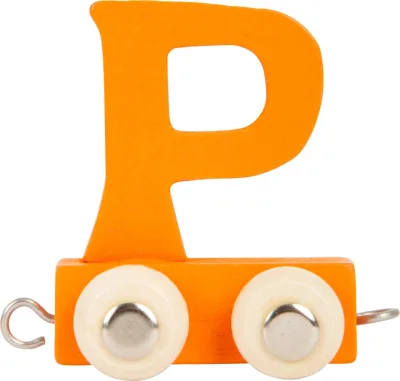 Litere din lemn multicolor pentru trenulet - litera P