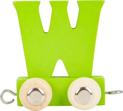 Litere din lemn multicolor pentru trenulet - litera W