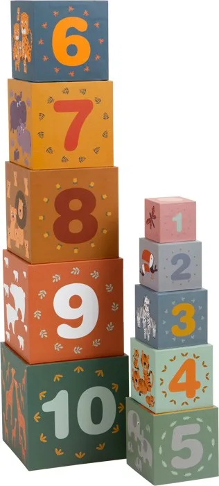 Turn Montessori de construit cu 10 piese din carton Safari
