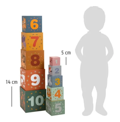 Turn Montessori de construit cu 10 piese din carton Safari