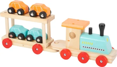 Tren cu 8 masinute din lemn