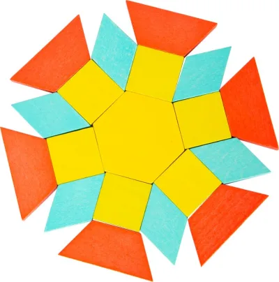 Joc Tangram din lemn XL 250 piese MONTESSORI