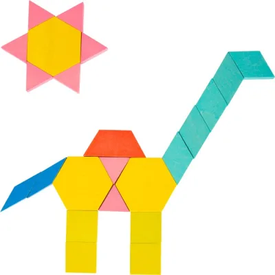 Joc Tangram din lemn XL 250 piese MONTESSORI