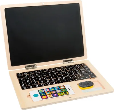 Laptop din lemn cu tabla magnetica