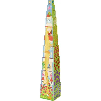 Rapunzel - turn din cubulete de lemn